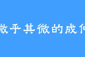 微乎其微的成仲