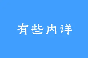 有些内详