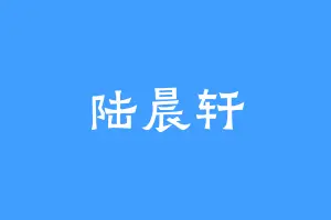 陆晨轩