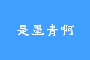 是墨青啊