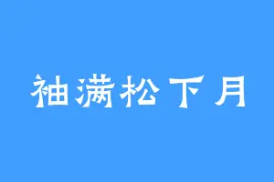 袖满松下月