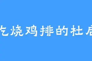 爱吃烧鸡排的杜启朝