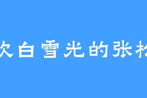 喜欢白雪光的张松劲