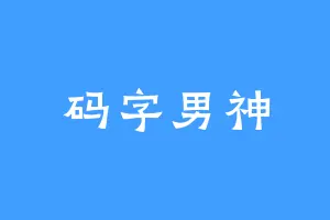 码字男神