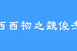 西西物之魏俊杰