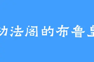 功法阁的布鲁皇