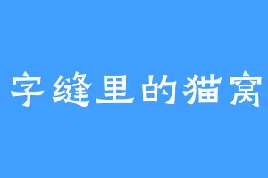 字缝里的猫窝