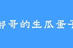 郝哥的生瓜蛋子