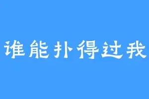 谁能扑得过我