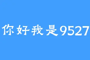 你好我是9527