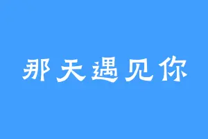 那天遇见你