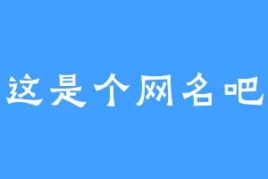 这是个网名吧