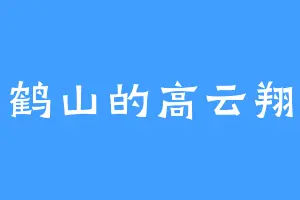 鹤山的高云翔