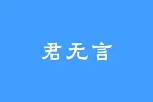 君无言