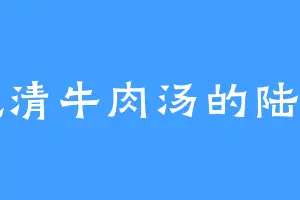 爱吃清牛肉汤的陆北阳
