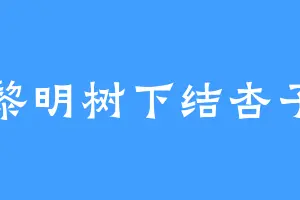黎明树下结杏子