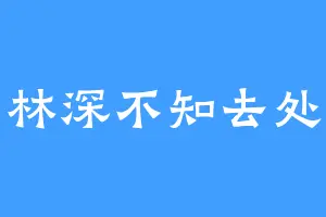 林深不知去处