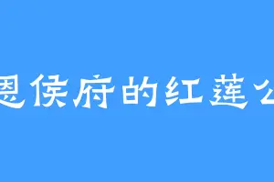 义恩侯府的红莲公主