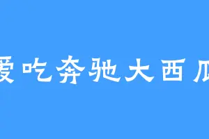 爱吃奔驰大西瓜