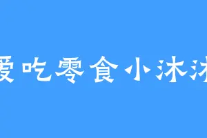 爱吃零食小沐沐