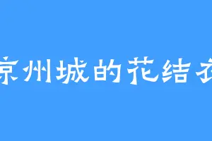 凉州城的花结衣