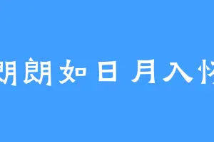 朗朗如日月入怀